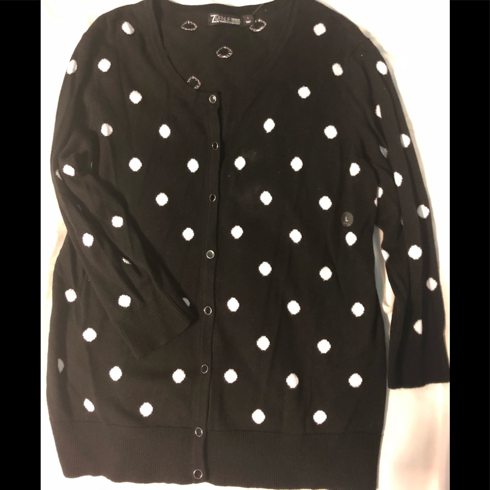 NY&C  three-quarter sleeves button down sweater